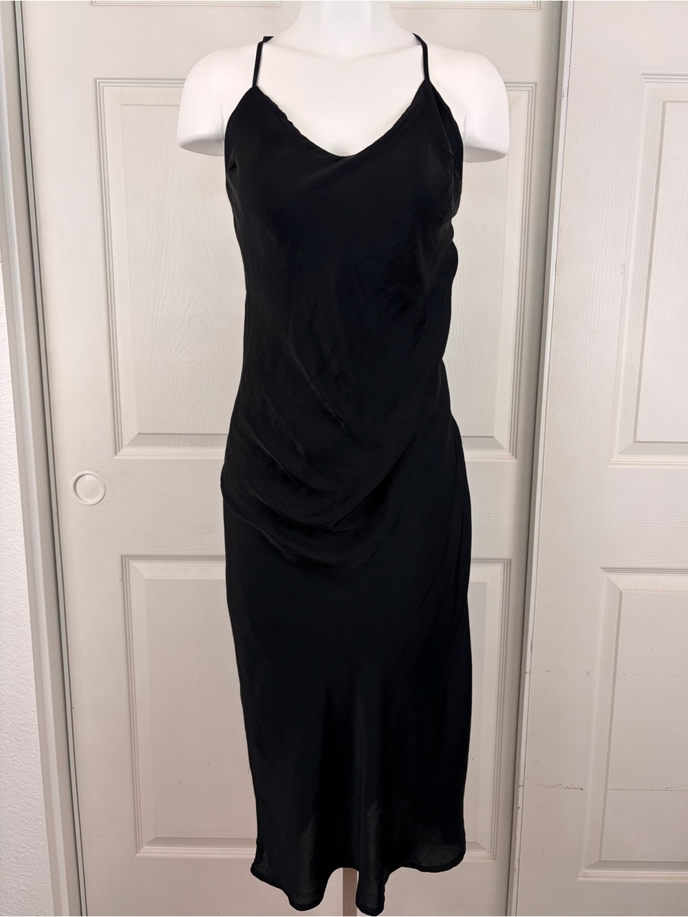 Urban Outfitters Black Criss-Cross Back Maxi Slip Dress